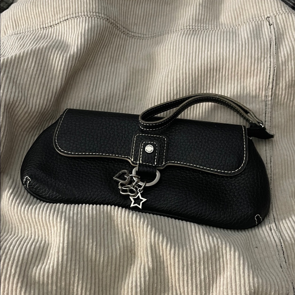 Tommy Hilfiger Black Leather Women's clutch/wristlet with Charms